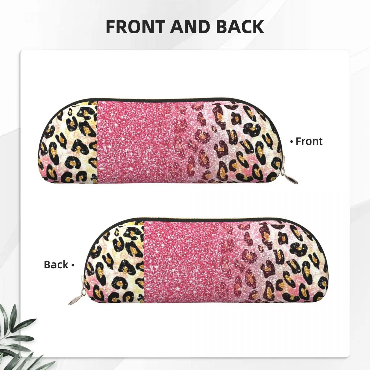 Пузырьковая резинка Розовый Искусственный блеск Леопардовый пенал с животным принтом Пенал Большая коробка для хранения ручек Сумка-карандаш для школьников