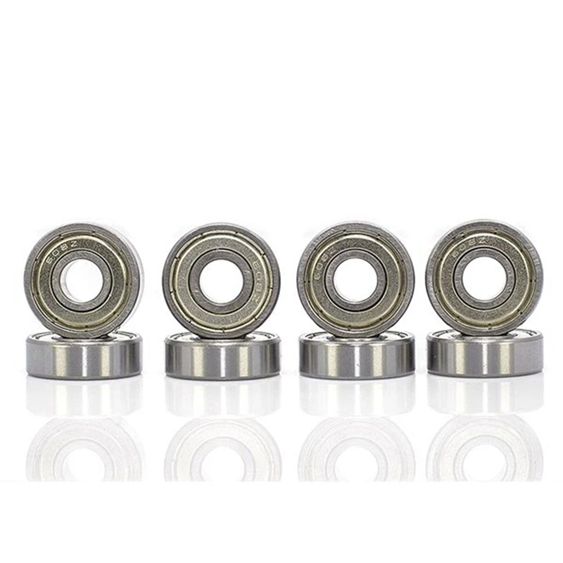 16PCS Groove Ball Bearing Ball Bearings Silver 608ZZ 8 X 22 X 7 Mm Fit For Skateboard Bearings, Inline Skates Etc