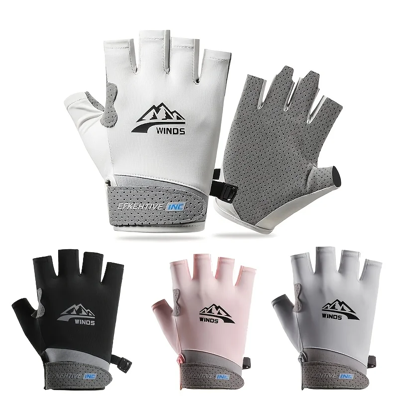 Fahrradhandschuhe, atmungsaktiv, UV-Schutz, Halbfinger-Angelhandschuhe, Sommer, Unisex, Outdoor-Sport, Reiten, Fahren, Sonnenschutz-Handschuhe