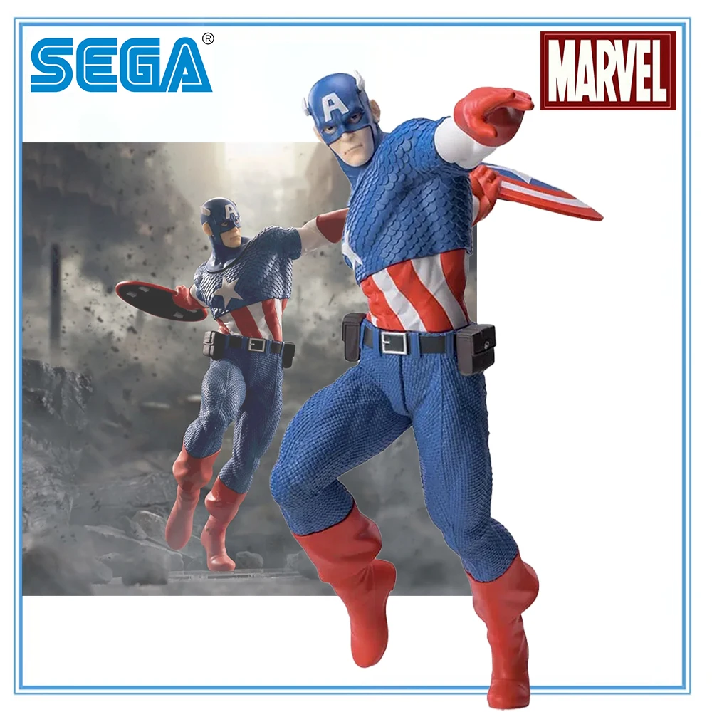 100% Original en Stock SEGA Luminasta Capitán América colección serie modelo decoración Kit de modelismo modelo Juguetes