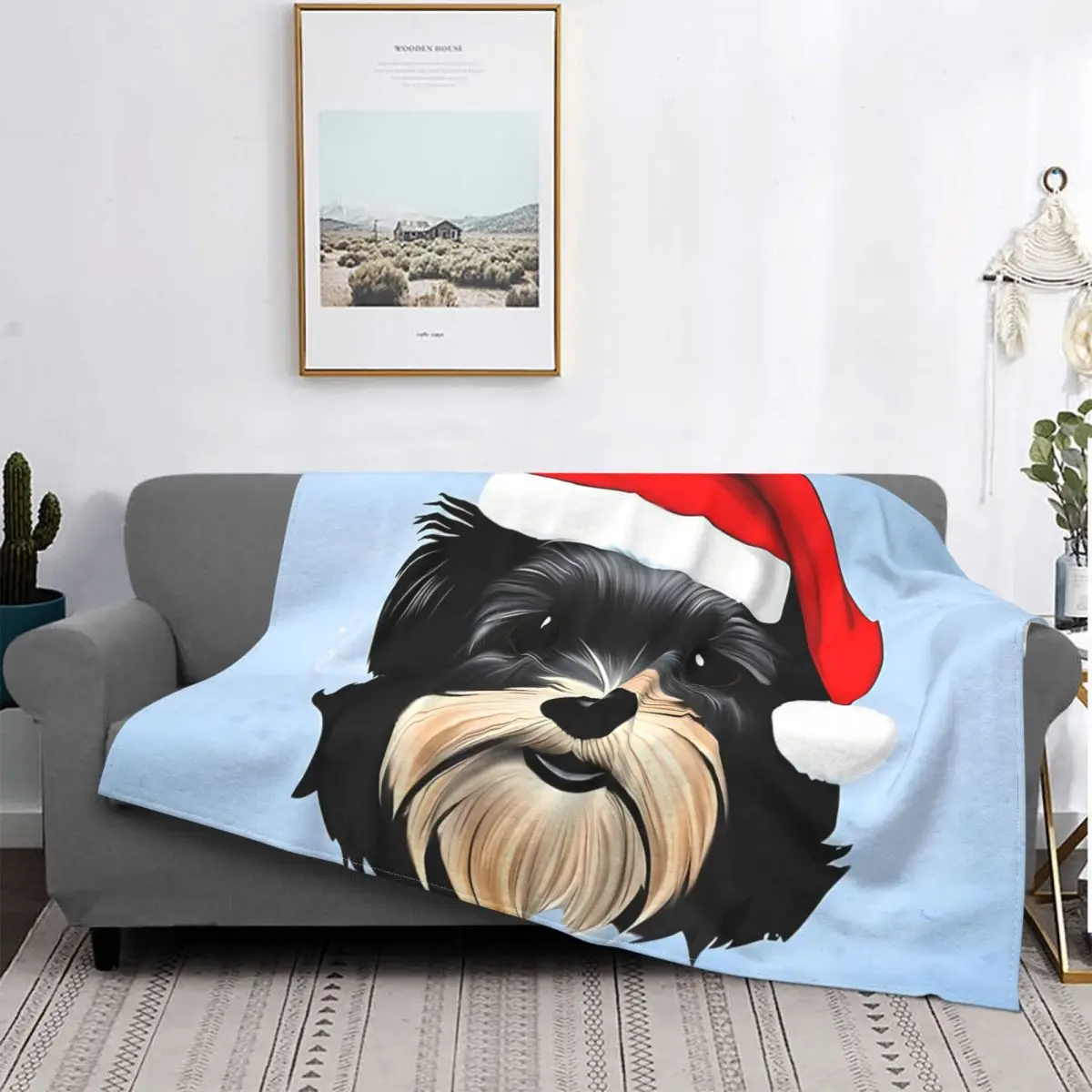 Cute And Adorable Terrier Yorkshire Cartoon Blanket Flannel Spring Autumn Breathable Super Warm Throw Blankets For bed Rug Piece