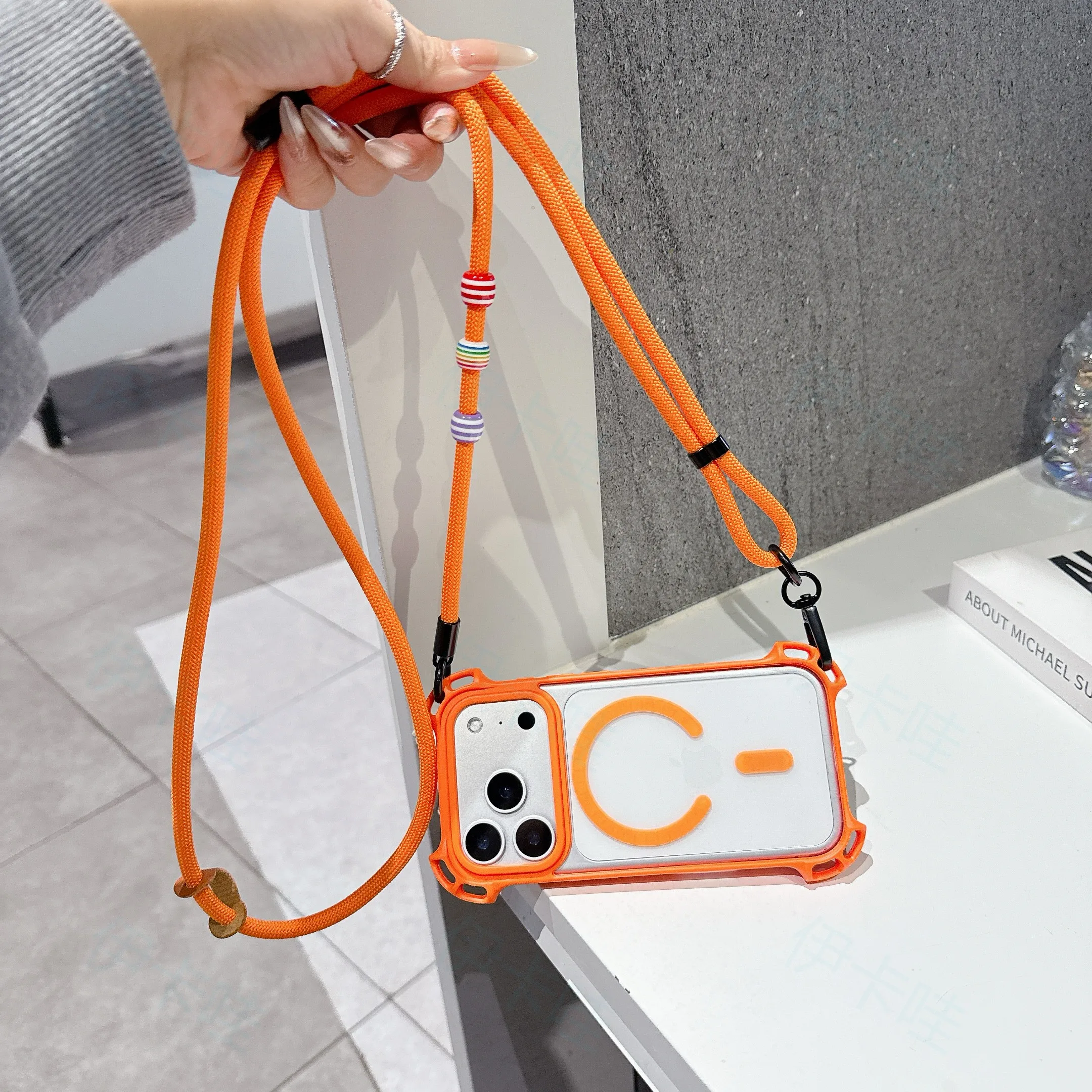 Funda de teléfono con cordón ajustable adecuada para iPhone 17 Pro Max, cordón largo cruzado 16 15 14 Plus 13 Pro, funda protectora contra caídas