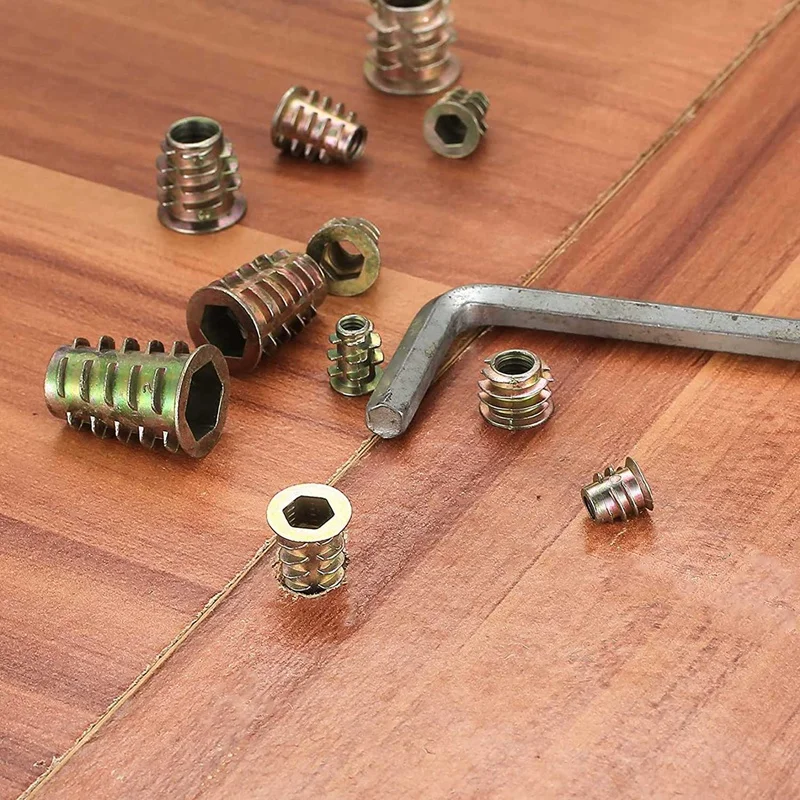 230 Threaded Nut Inserts, M4/M5/M6/M8/M10 Zinc Alloy Threaded Sockets, Hex Threaded Insert Nuts
