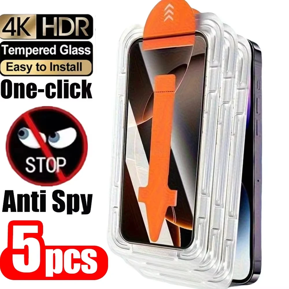 1-5PCS Anti-Spy Tempered Glass For iPhone 15 16 13 14 11 12 17 18 Pro Max Air Mini 6 7 8 Plus SE XR XS Privacy Screen Protector