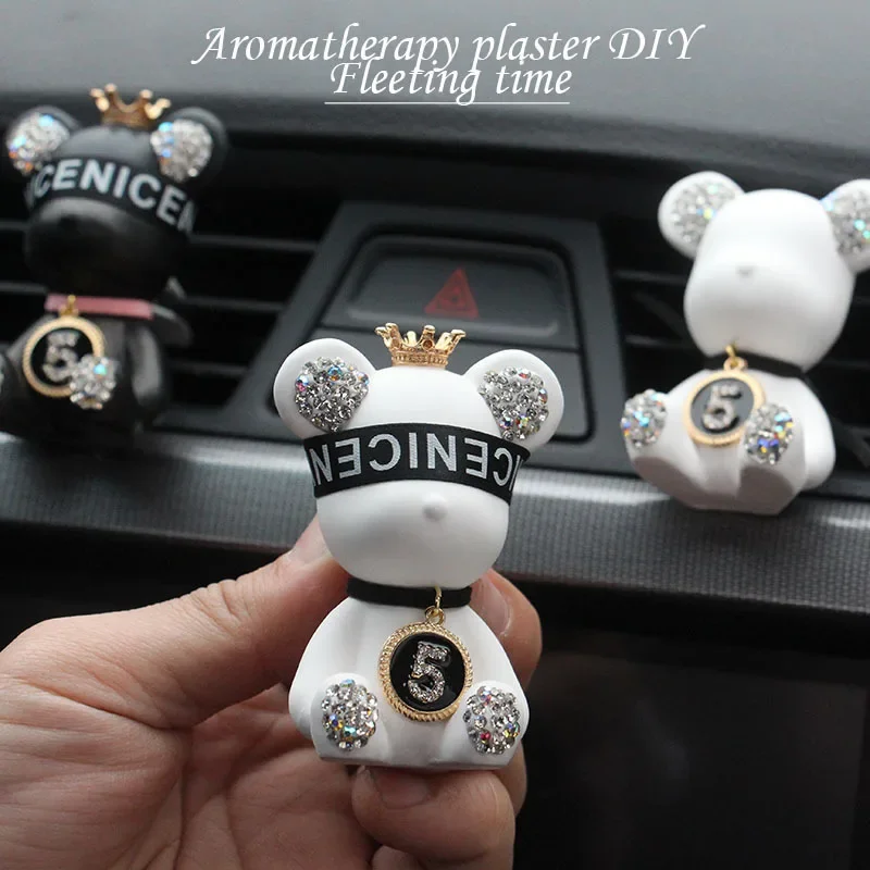 Car perfume trend clip decoration Car aromatherapy trend bear diamond interior air freshener fragrance Fragancia de automóviles