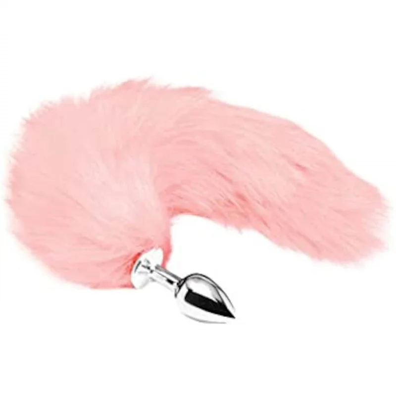 Anal Butt Plug Fur Tail Metal Stainless Steel Furry Unisex Sex Toy Pleasure Masturbate Gift Christmas Love Valentines Role Play