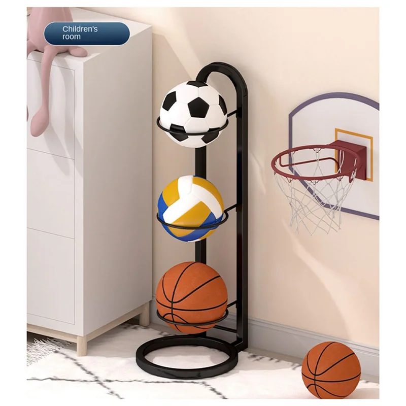 

AZ-Three-Layer Iron Basketball Stand, For Volleyball, Football Storage Rack, Multi-Layer Storage Rack