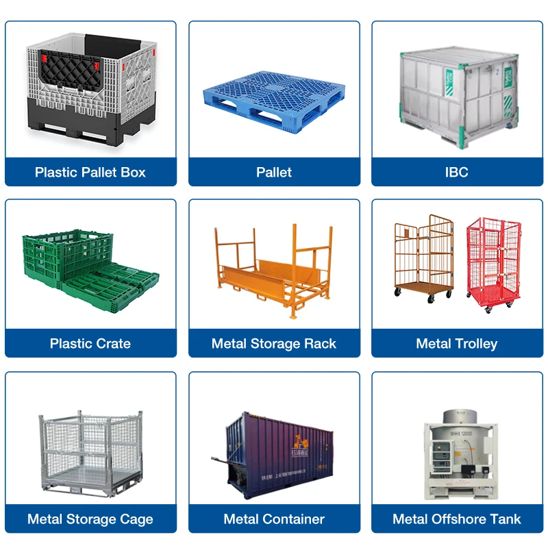 CIMC Heavy Duty Industry Foldable Warehouse Big Storage Container Collapsible Plastic Storage Pallet Boxes