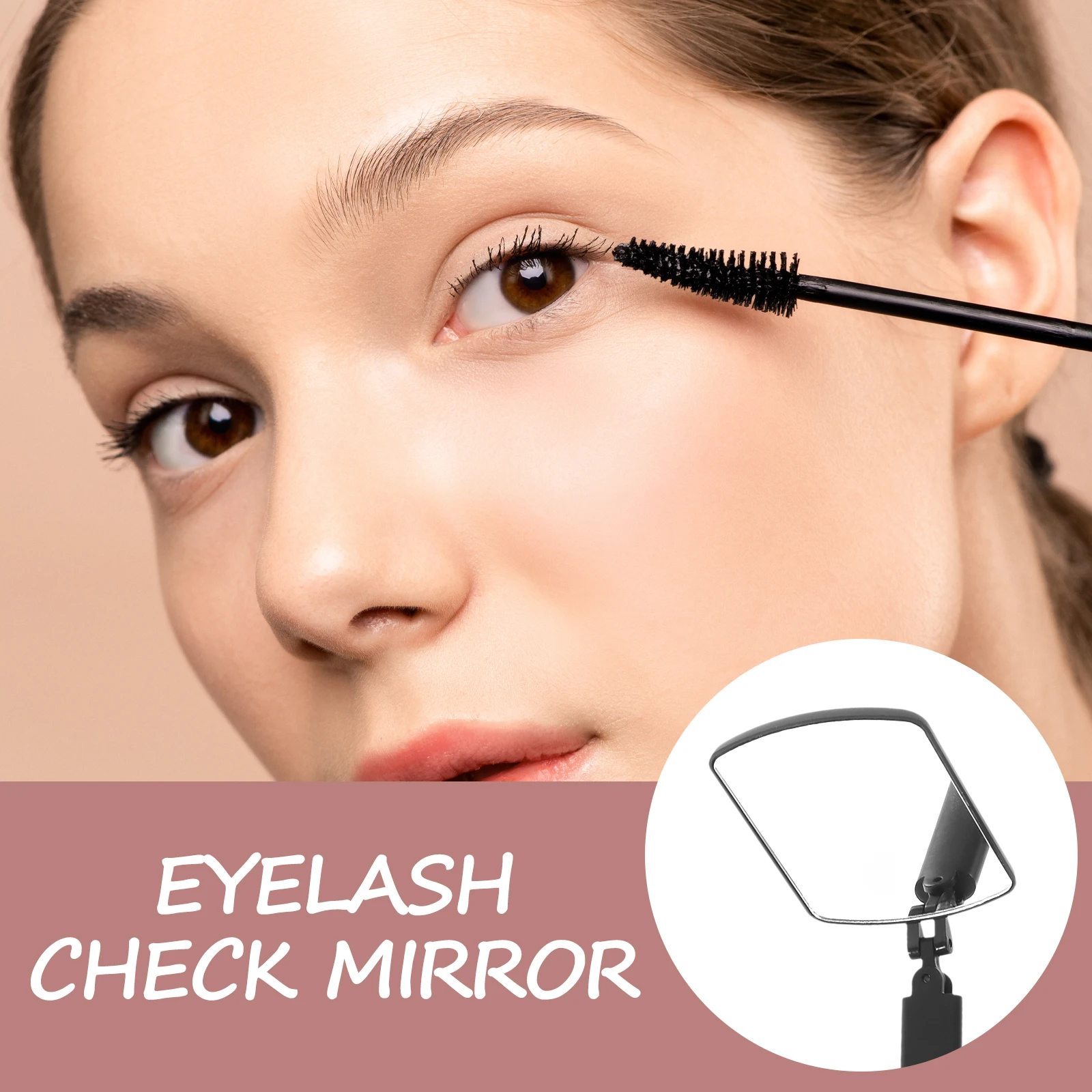 

Black Foldable Rotating Eyelash Extension Mirror Compact Travel Portable Lash Check Tool Inspection Makeup Mirror