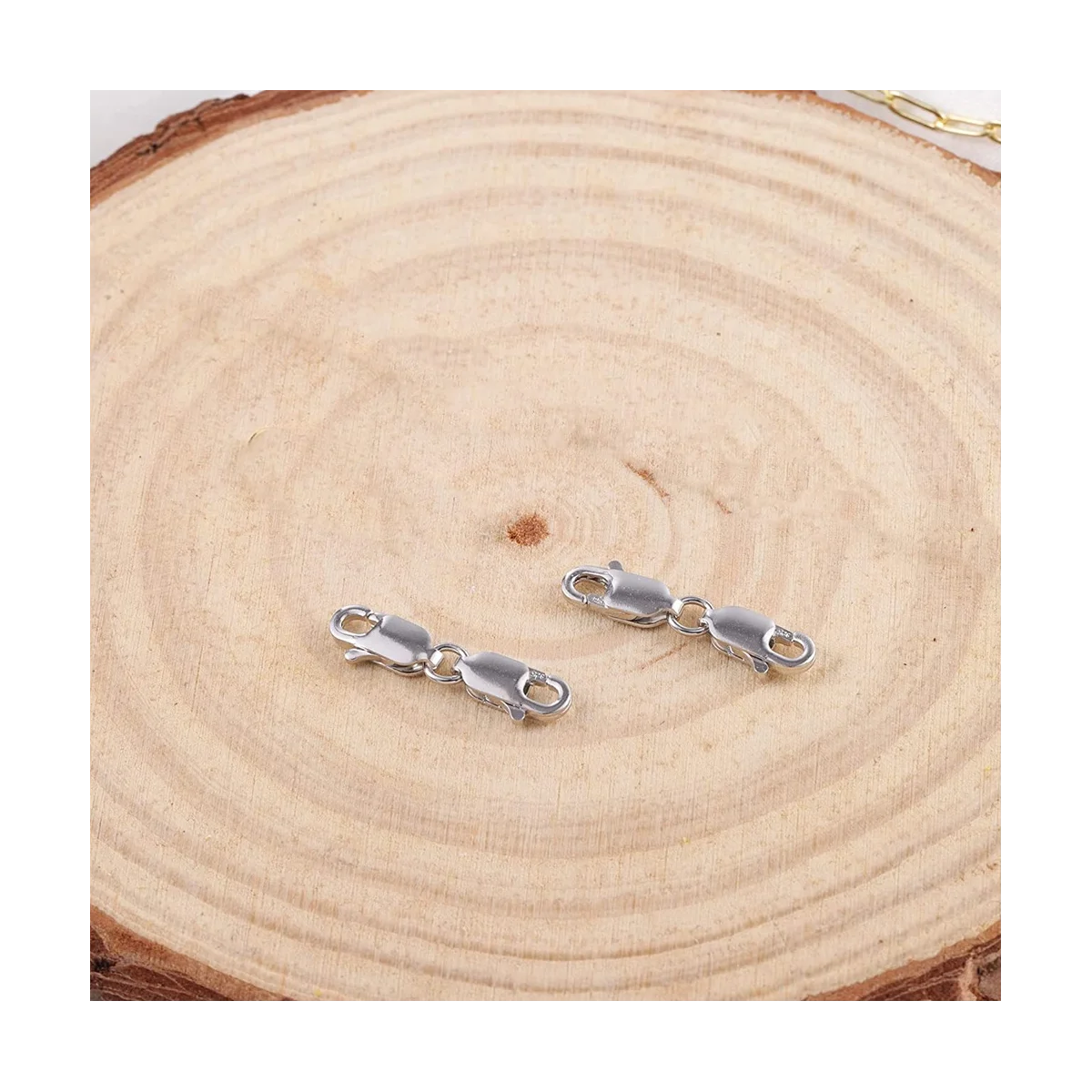 2PCS Double Lobster Clasp 10mm, Sterling Silver Clasp Double Claw Clasps Bracelet Necklace Extension Connector