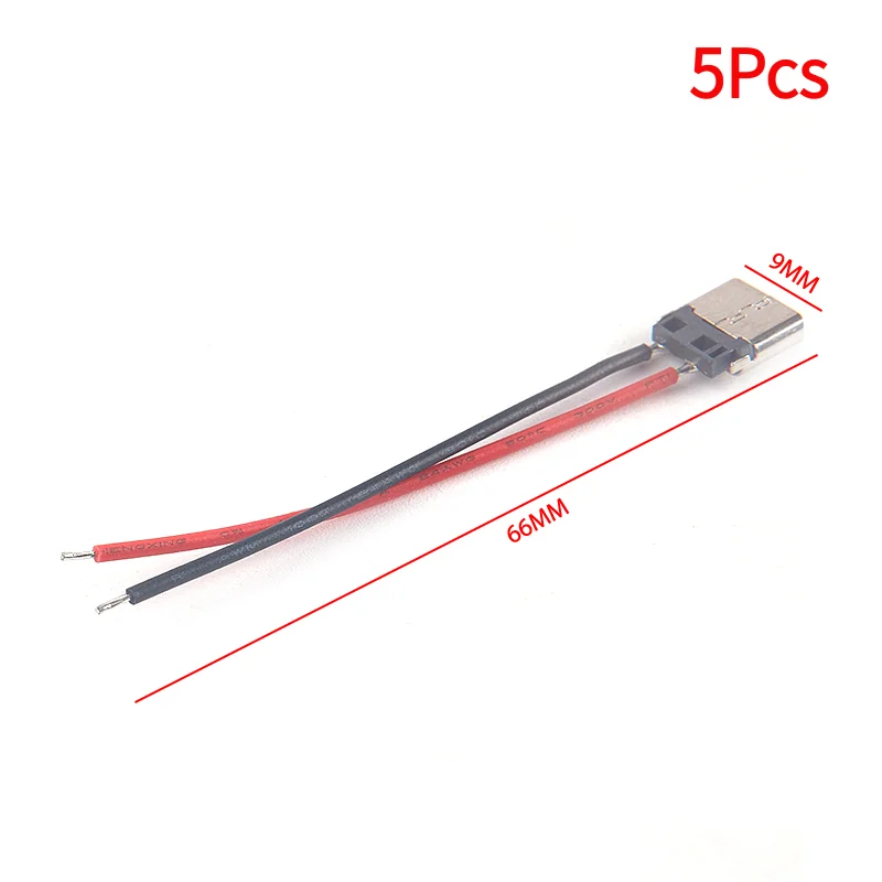 5Pcs USB Type-C 2P Welding Wire Female Connector Cable For Mobile Phone Charging.