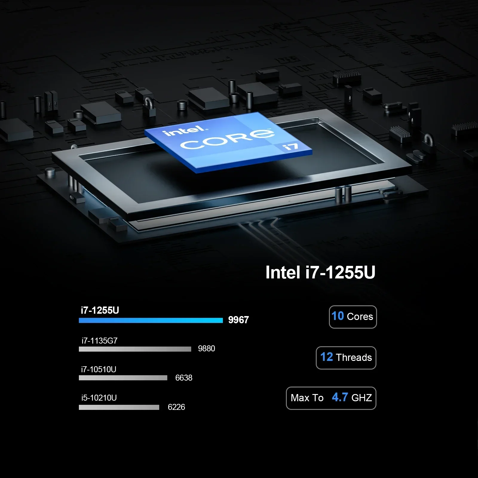 Chatreey TK12-F Intel i5 1235U i7 1255U Lüfterloser Mini-PC Gaming-Desktop-Computer 3x4K@60GHZ Ausgangsunterstützung NVME SSD