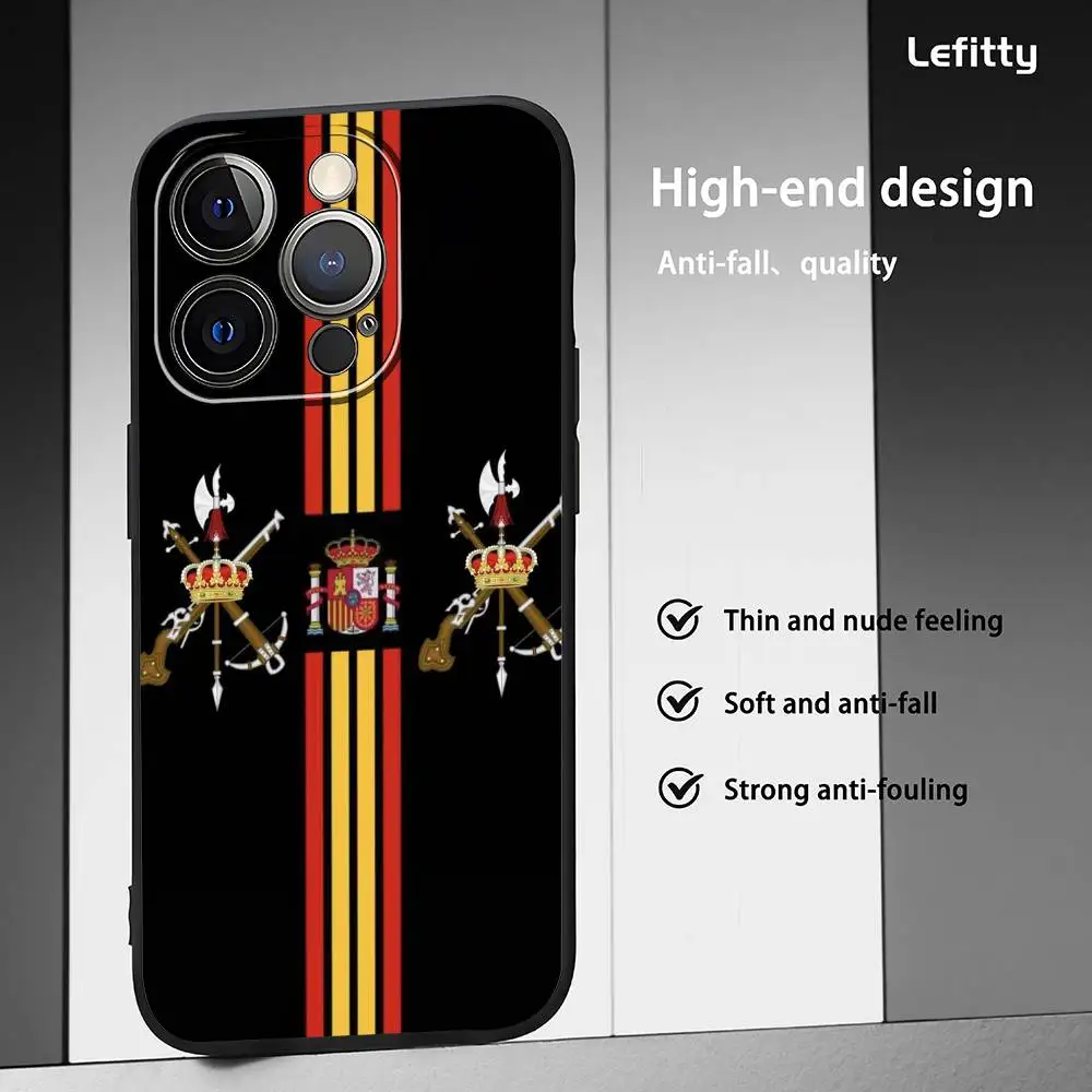Beroemde Krachtige S-Spaans Legioen Telefoon Case Voor iPhone 16 15 14 13 Pro Max Plus Mini Frosted Soft Shell funda Schokbestendige Gevallen