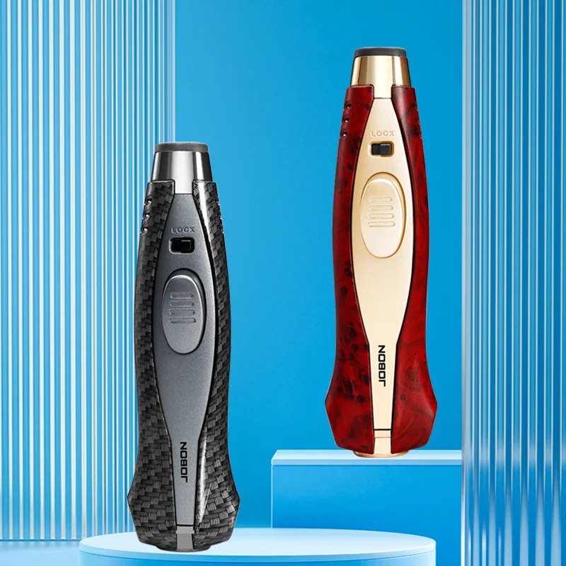 

Китайская новая мощная металлическая ветрозащитная зажигалка для сигар с синим пламенем, мужские аксессуары для курения, подарки, оптовая продажа