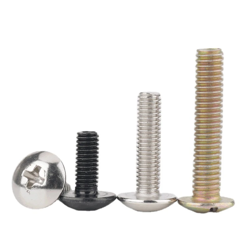 

Cross Recessed Round Head Machine Screws M3 M4 M5 M6 Mushroom Head Screws Black Steel/Nickel plated/Color Zinc Phillips Screws