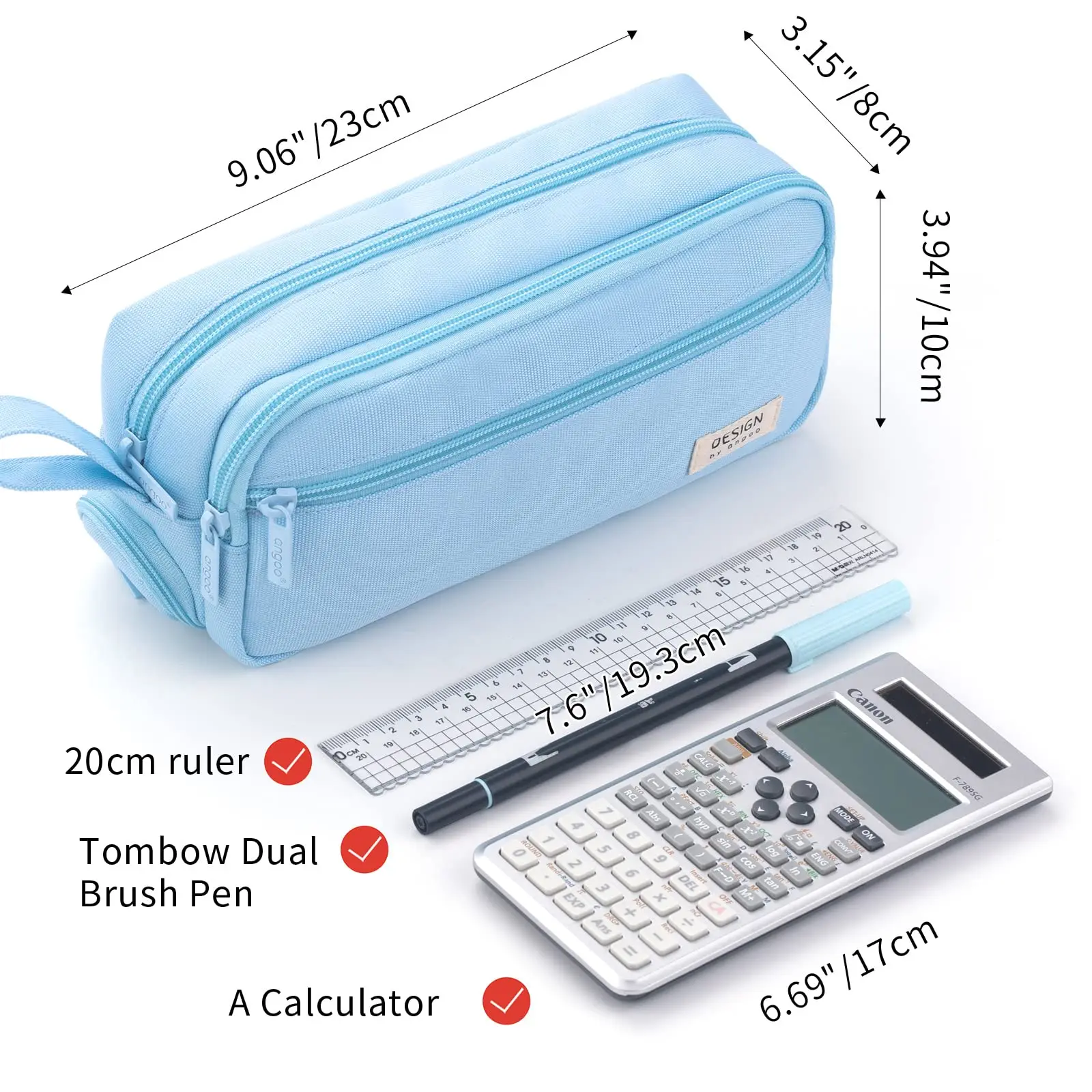 Macaron Color Large Capacity Pencil Case Multi Layer Compartments Eco Friendly Material Zipper Closure for School Storage Bag
