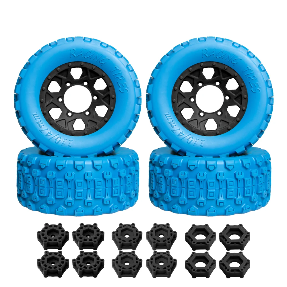

4Pcs 110mm 1/8 1/10 Short Course Truck Tire Tyre with 12mm 14mm 17mm Wheel Hex for TRXS Slash ARRMA SENTON HSP HPI RC Car