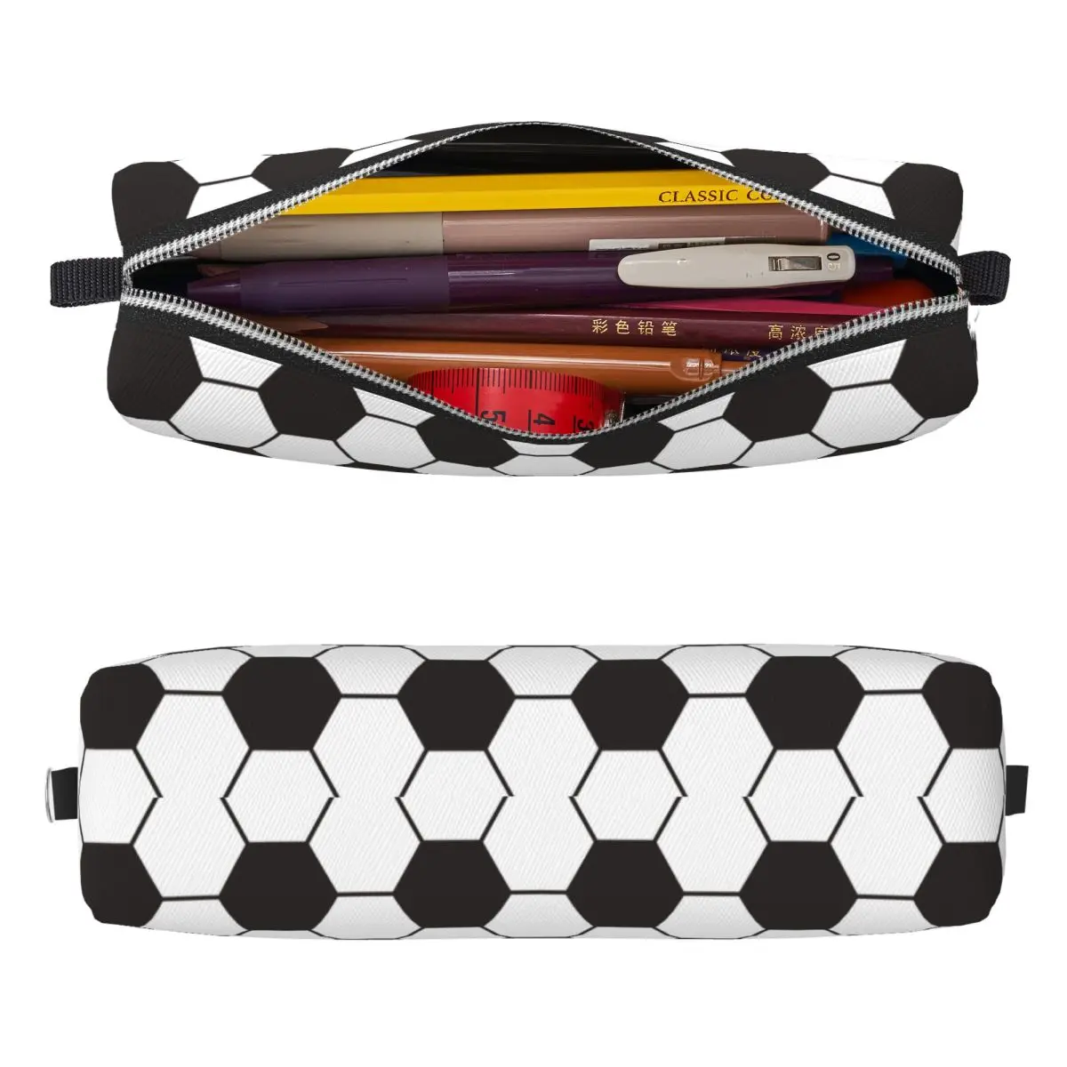 클래식 축구 연필 케이스 귀여운 축구 공 스포츠 펜 상자 가방 소녀 소년 대형 스토리지 사무실 화장품 연필 케이스