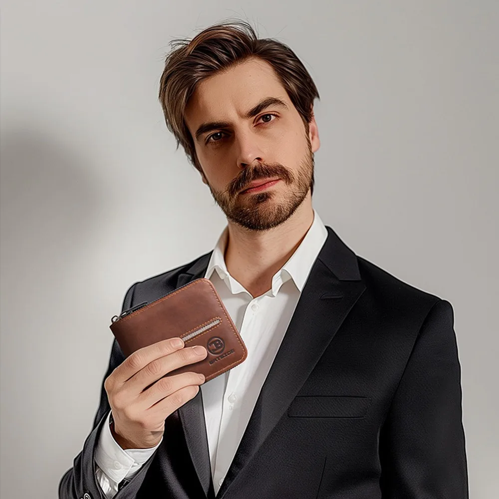 

Casual PU Leather Men's Wallet Multi-functional Fold Business Wallet Large Capacity Square Short Card Bag Wallet Organizer