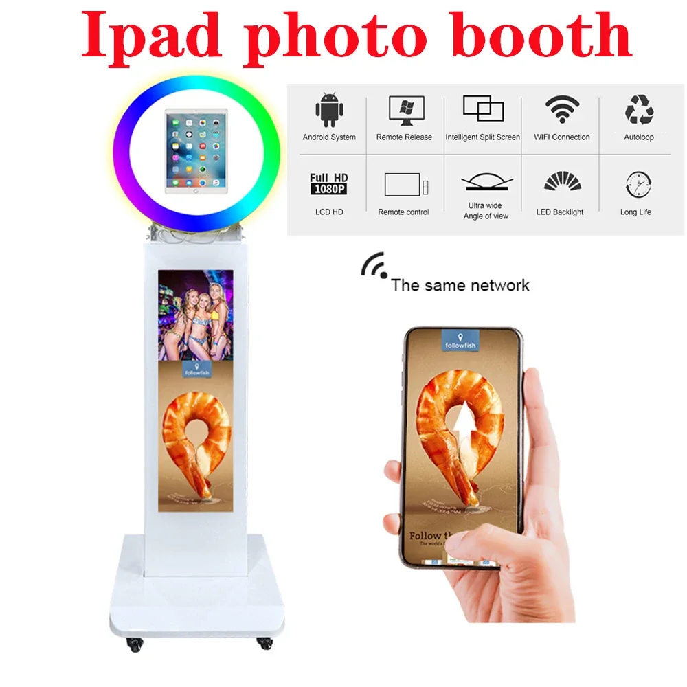 

With LED Display Screen Photo Booth For For 10.2inch 11inch 12.9inch Ipad Party Event Portable Booth PK Tradition Photo Studio