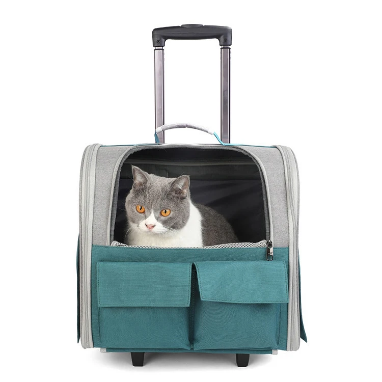 

Okkpets Hot Sale Cat Dog Collapsible Pet Carrier Backpack Bag Carrier Pet Trolley