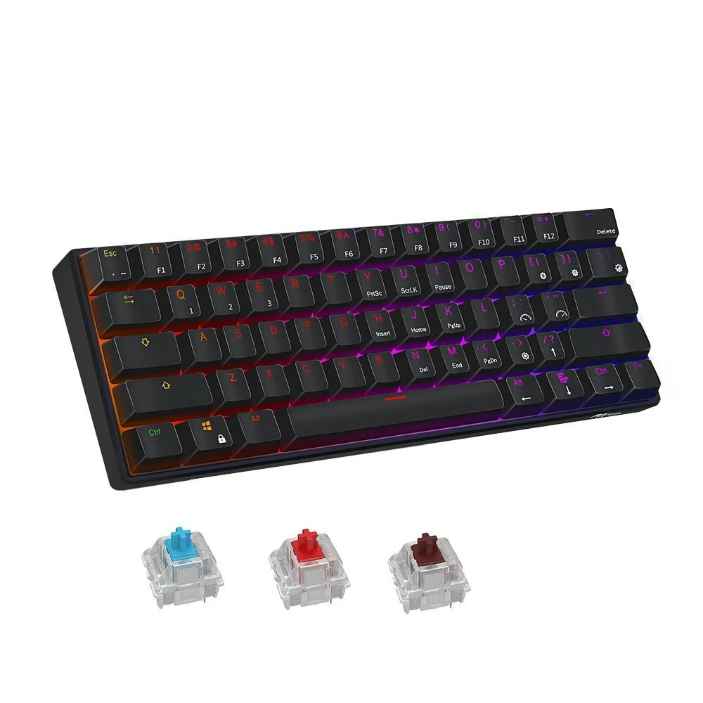 

for Keyboard RK61 Dual Mode BT 3.0&USB RGB Backlit Mechanical Keyboard Mini 61 Keys keypad Hot-Swappable Wireless Keyboard