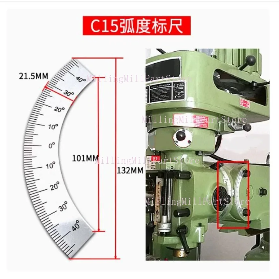 Turret Milling Machine Scale Ruler B159 Ruler Milling Head Before After About Shake Head Arc Angle C15 Aluminum Ruler