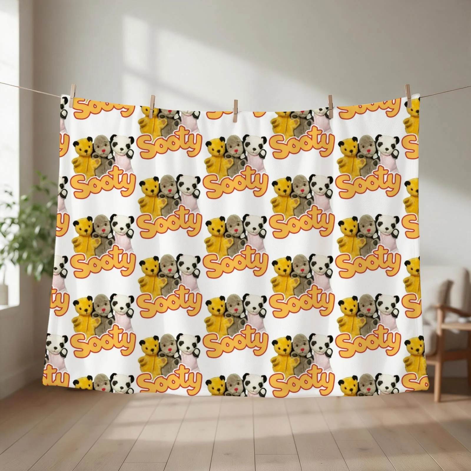 Sooty and sweep Throw Blanket couch cozy soft plush fuzzy picnic outdoor blanket