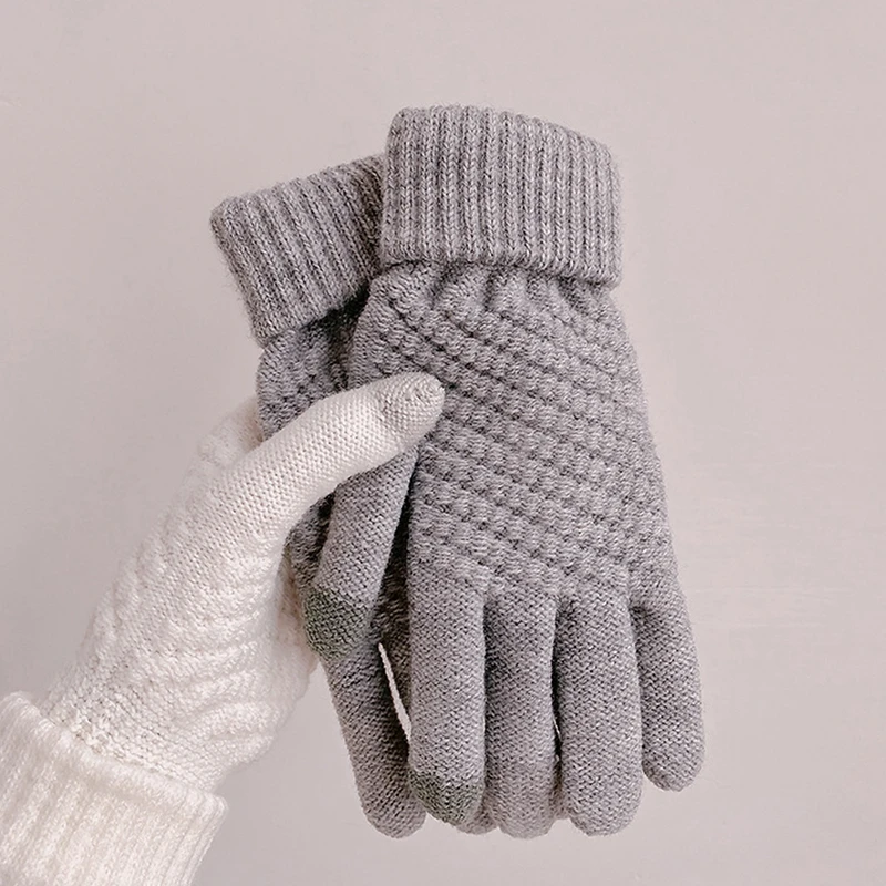 1Pair Women Touch Screen Winter Gloves Autumn Winter Warm Thick Gloves Touch Screen Skiing Gloves Casual Windproof Glove