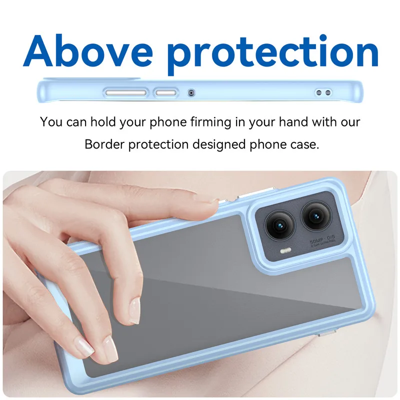 جراب لـ motorola moto edge ، حافظة من البولي يورثين الحراري ، بإطار من الأكريليك ، لـ motorola moto edge