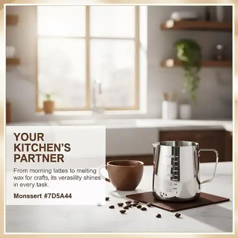 Milk Frothing Pitcher Stainless Steel 350ml 600ml 1000ml Easy Pour Jug with Measurements for Coffee Latte ExpressHot