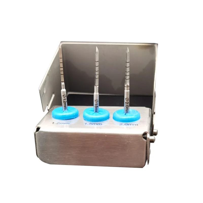 Dental Implant Guided Surgery Bur Set – 3 Piece Long Shank Pilot Drills for Safe and Controlled Site Development