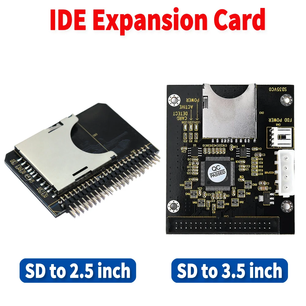 SD To 3.5 Inch IDE Expansion Card 44Pins SD To 2.5 Inch IDE 44Pins SSD Converter Card Memory Expansion Card for PC Computer