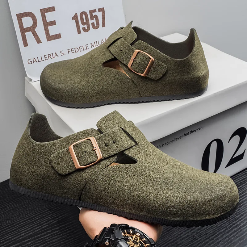 

New Men's Suede Leather Comfort Loafers Flat Casual Slip-on Shoes Fashion Suede Flats Classic Round Toe Soft Leather Loafers