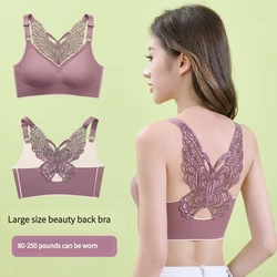 Plus Size reggiseno Push-up in lattice sottile e confortevole Lingerie Sexy da donna alta elastico morbido Beauty Back Top Ropa Interior Femenina