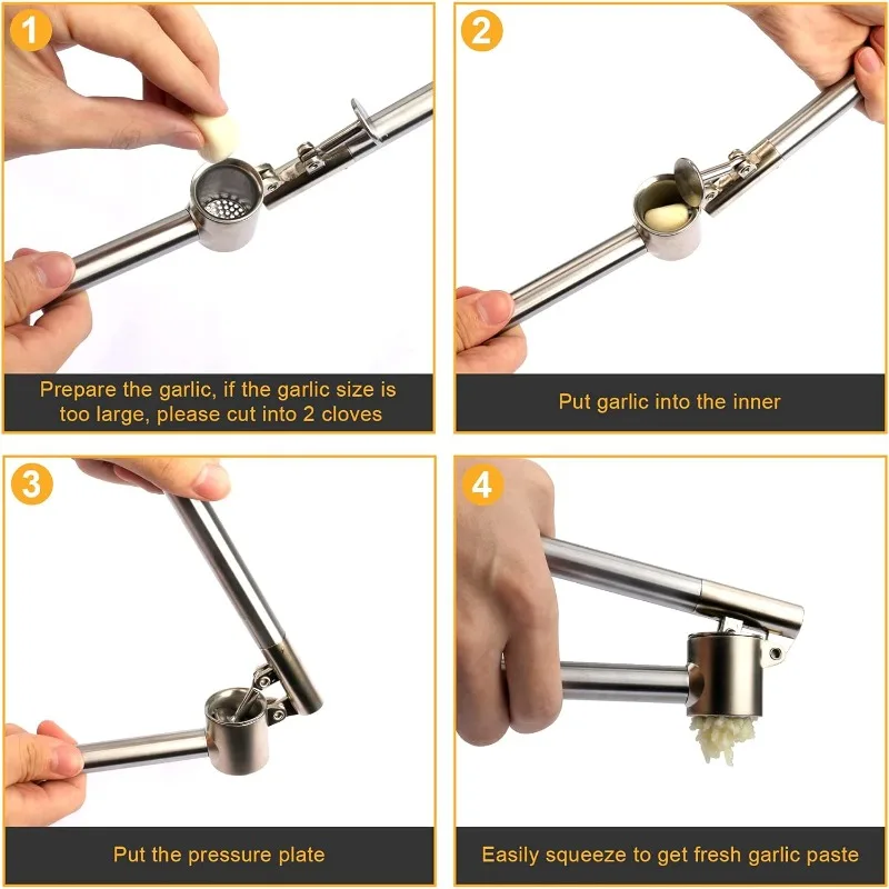 

Ручной пресс для имбиря и чеснока из нержавеющей стали, набор щеток для чистки, измельчитель чеснока, кухонный инструмент, мясорубка для чеснока «сделай сам»