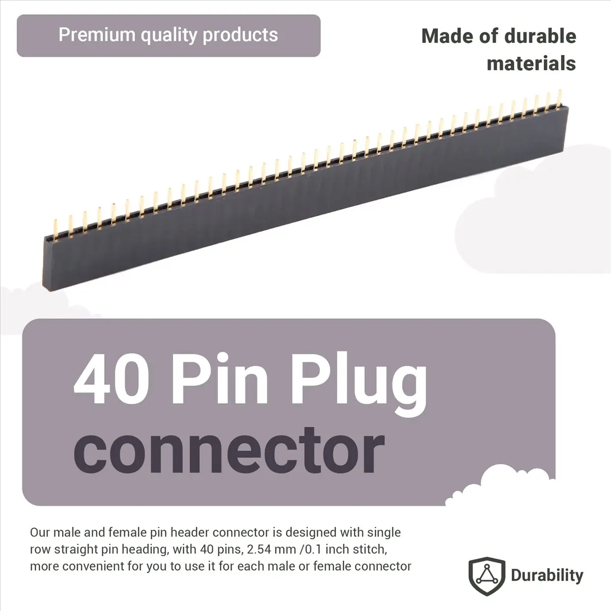 & AT27  30 Pcs 40 Pin 2.54mm Male & Female Pin headers Plug connector for Prototype Shield