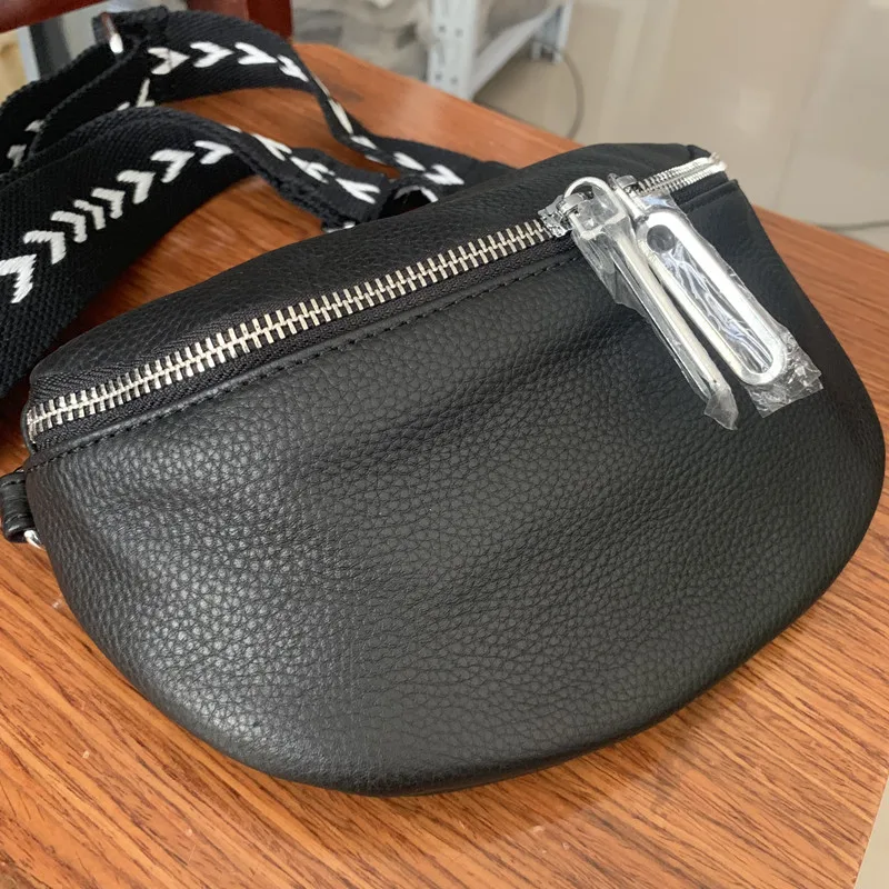 Imagem -06 - Bolsa Crossbody de Viagem de Couro Genuíno para Mulheres Bolsas Casuais Alça Larga Cinto Diário Fanny Packs Design Feminino 2023