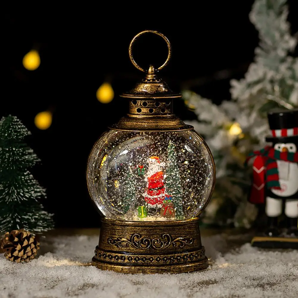 Christmas Snow Clear Ball Music Night Light USB Lined Battery Xmas Lantern Christmas Music Box with Snow Night Light Home Decor