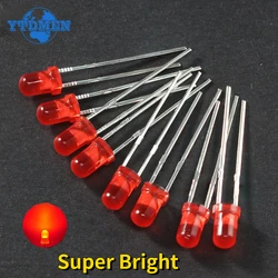 50/100PCS F3 Diodo LED super luminoso 3MM Diodi emettitori di luce rossa Kit fai da te