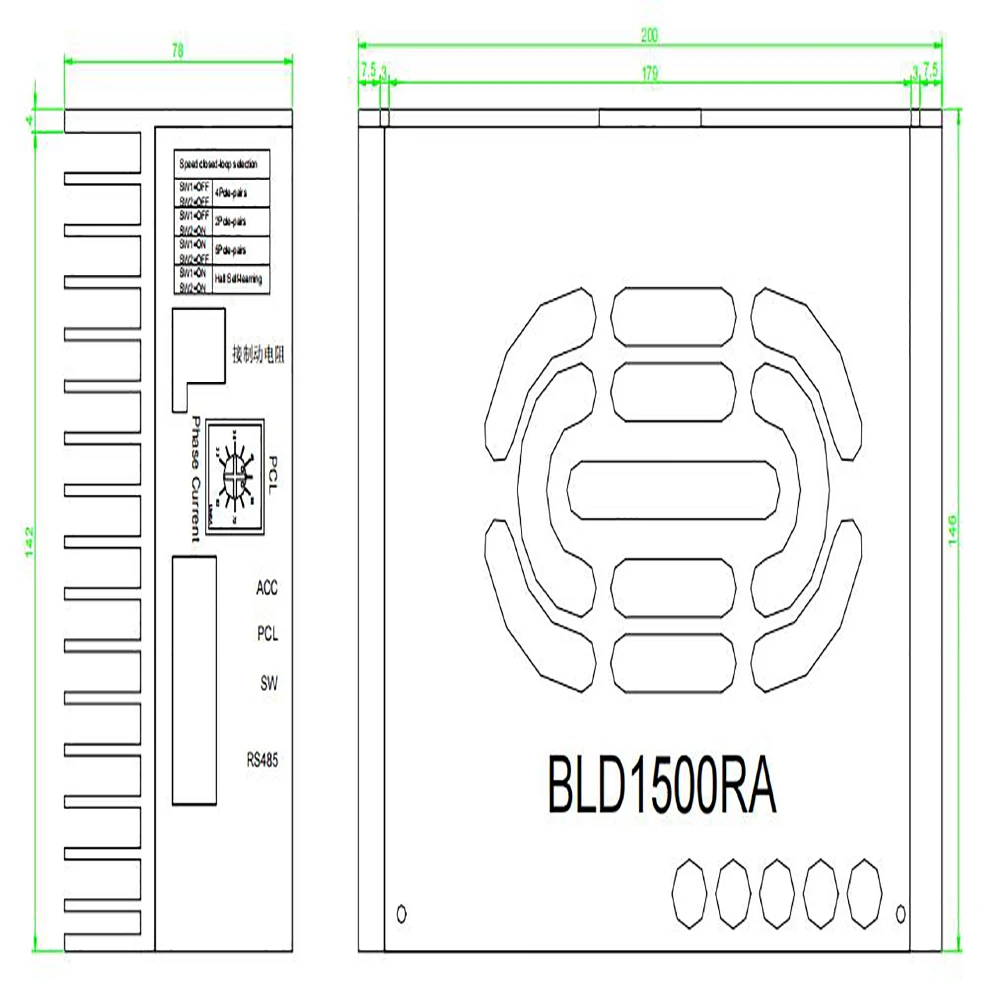 2025 1500W 1kw Bldc Motor Controller Motor Brushless, 48v Bldc Pwm Speed Control Driver