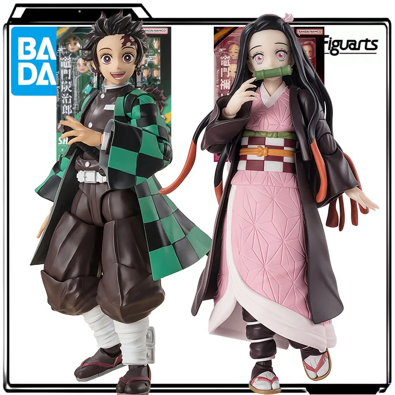 

Bandai Genuine S.H.Figuarts Anime Figure Tanjiro Kamado & Kamado Nezuko Action Figure Toys for Boys Kids Gift Collectible Model