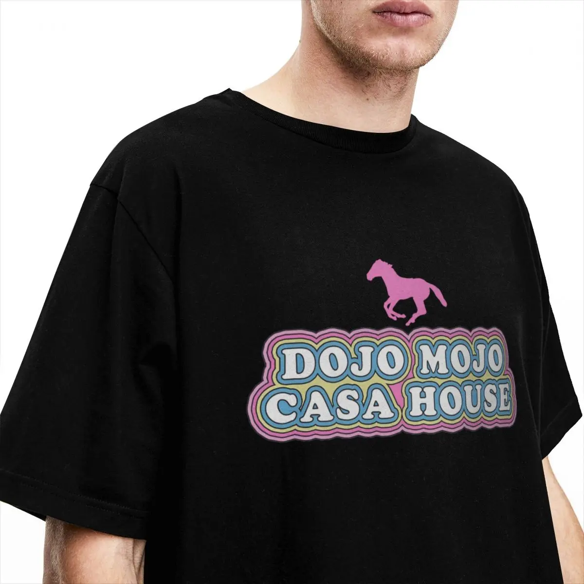 Ryan Gosling Horses Mojo Dojo Casa House T Shirts Merch for Men Women Cotton Hipster Round Collar Tee Shirt Short Sleeve Clothes