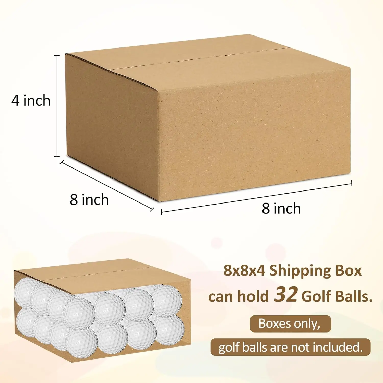 8x8x4-Small-Shipping-Boxes-100-Pack-Brown-Corrugated-Box-Mailers, Cardboard Boxes for Packaging Small Business, Mailing
