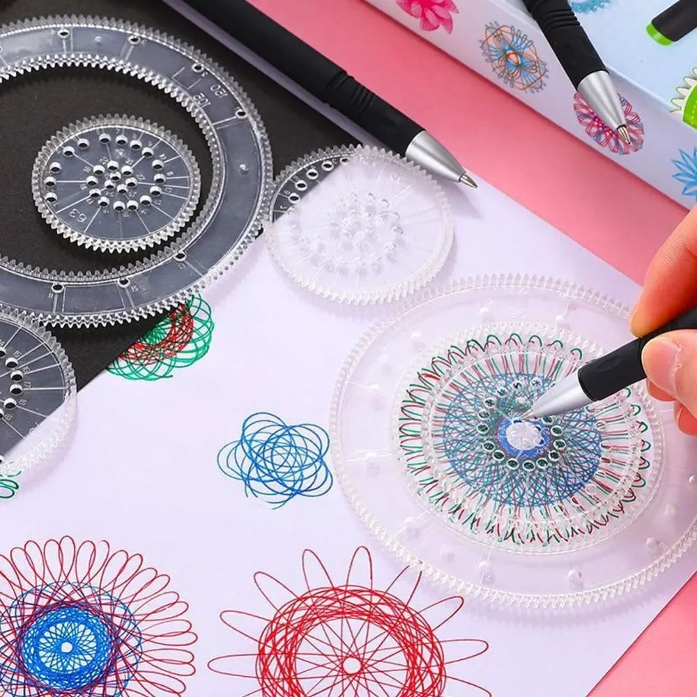 22pcs Spirograph Set Geometric Ruler Learning Painting Mathematical Puzzle Drawing Art Tools Educational Toy