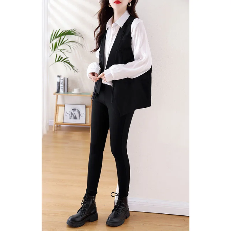 2024 New Women's Spring Autumn Fashion Simplicity Versatile Casual National Wind Buckle Irregular Vintage Loose Vest Coats