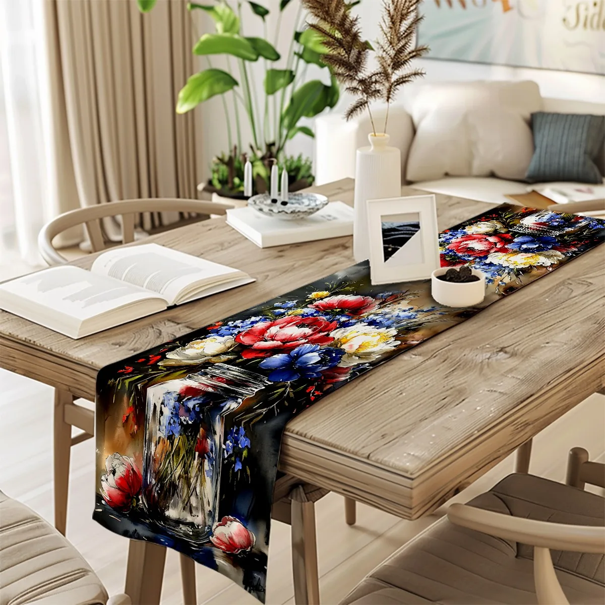 Decoração corredor de mesa peônias e hortênsias pintura aquarela, toalha de mesa estilo artístico para decoração de festa em casa festival, avai