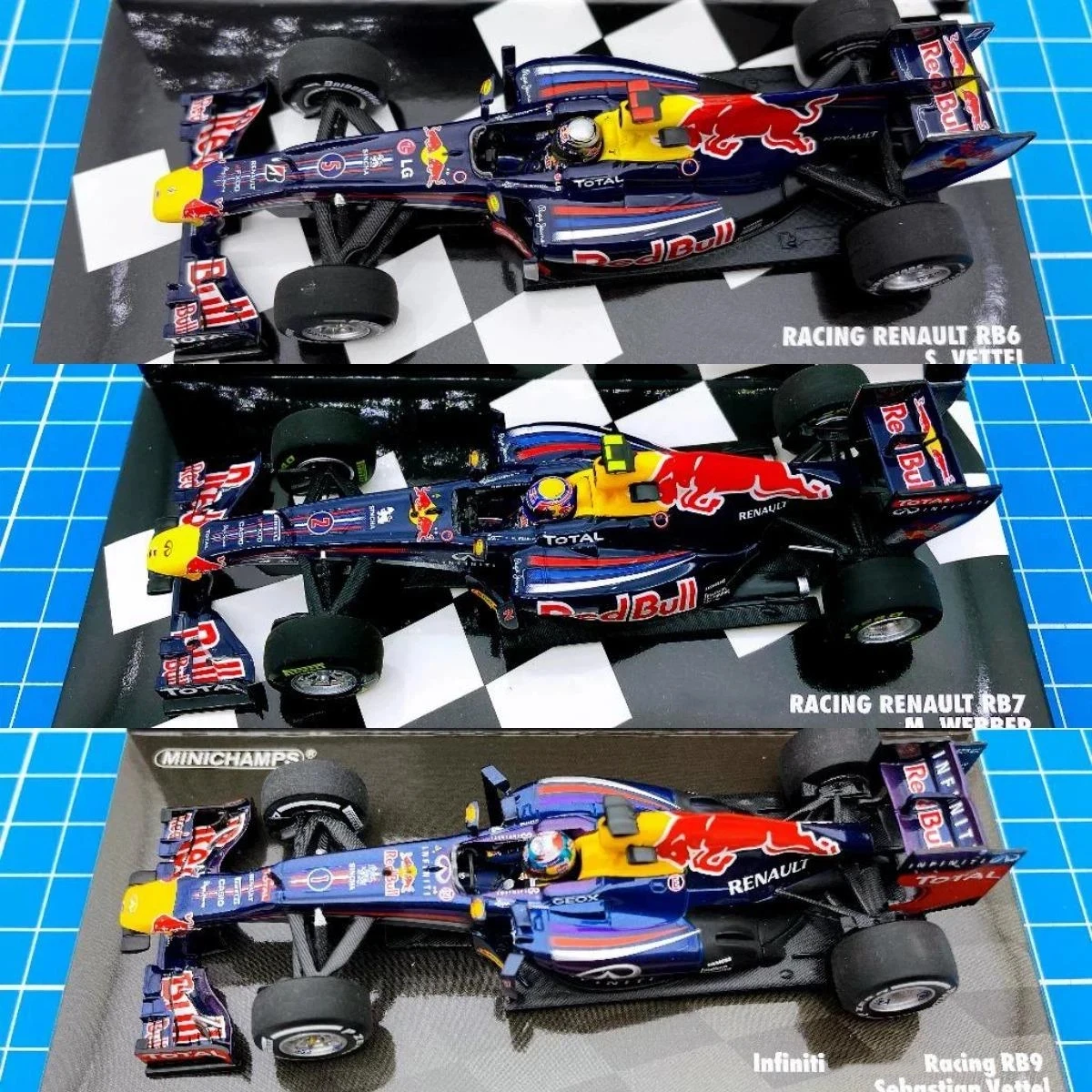 

Minichamps 1:43 F1 RB5 RB6 RB7 RB9 RB12 RB13 RB15 RB16 RB18 Simulation Limited Edition Resin Metal Static Car Model Toy Gift