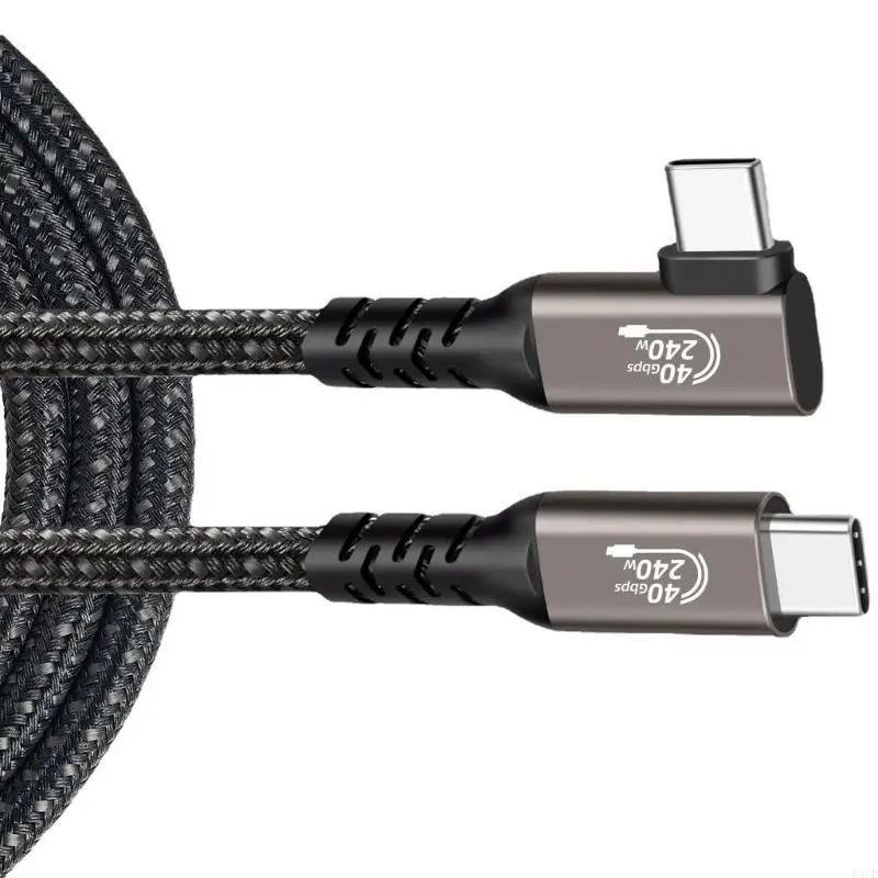 2025 NEW 240W USB4 40GBPS نقل البيانات السلك الزاوية اليمنى للشحن السريع و 8K عرض كابل سطح مكتب فعال