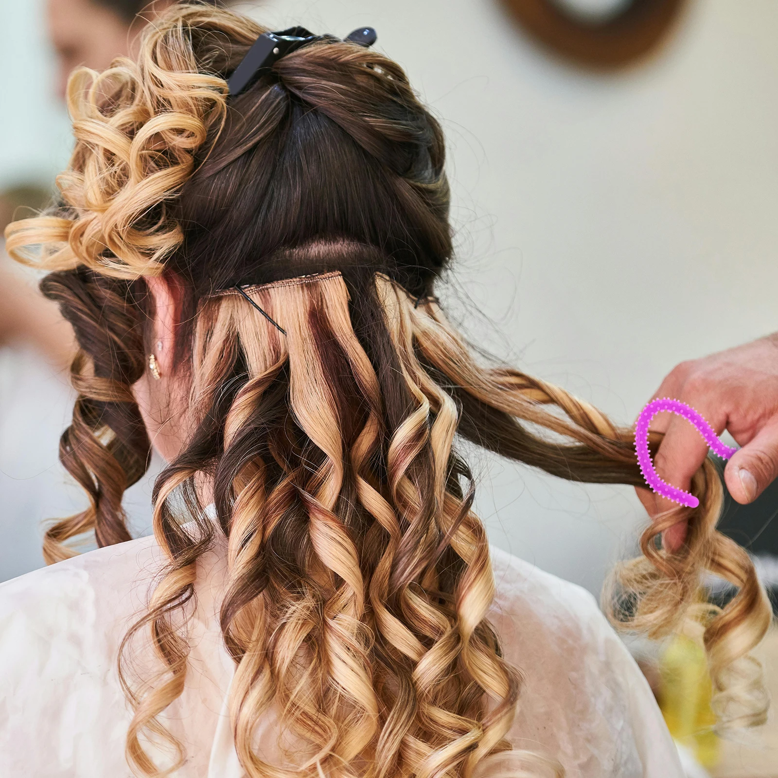 

10 Pcs Perm Kit Women Hair Curlers Silicone Flexible Perm Rods Flexible Silica Gel Curling Rods Durable Easy Travel Home Use